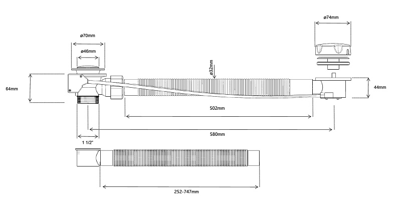 Automata kádszifon bowdenes