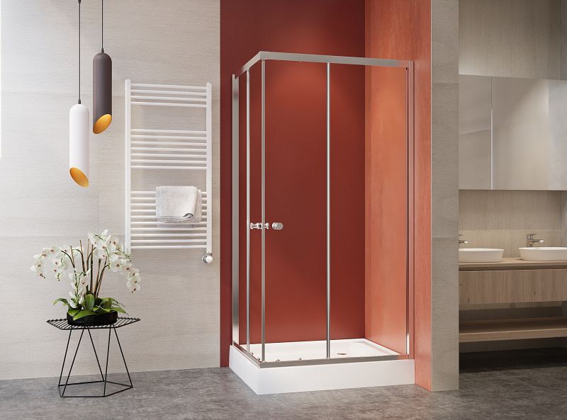 Szögletes zuhanykabin,  5mm víztiszta üveggel
