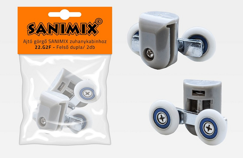 Felső görgő zuhanykabinhoz, 25 mm, dupla 2db/cs.